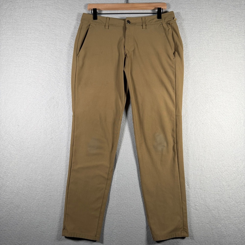 Lululemon ABC Pant Slim Tan Khaki Mens Size 31 Tech Stretch Chino Trousers 32x28